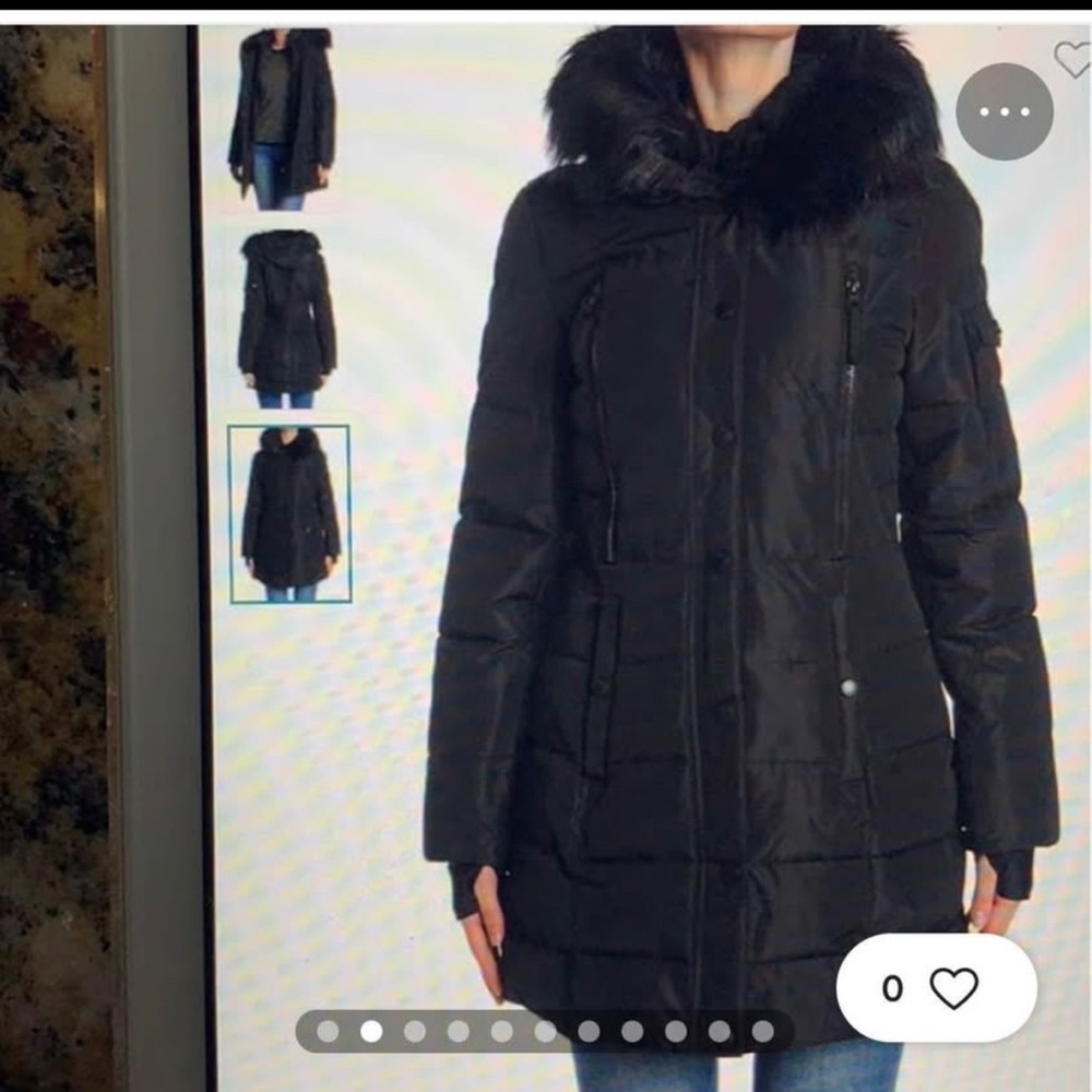 Nautica- like new-Black Fur-Trimmed Jacket